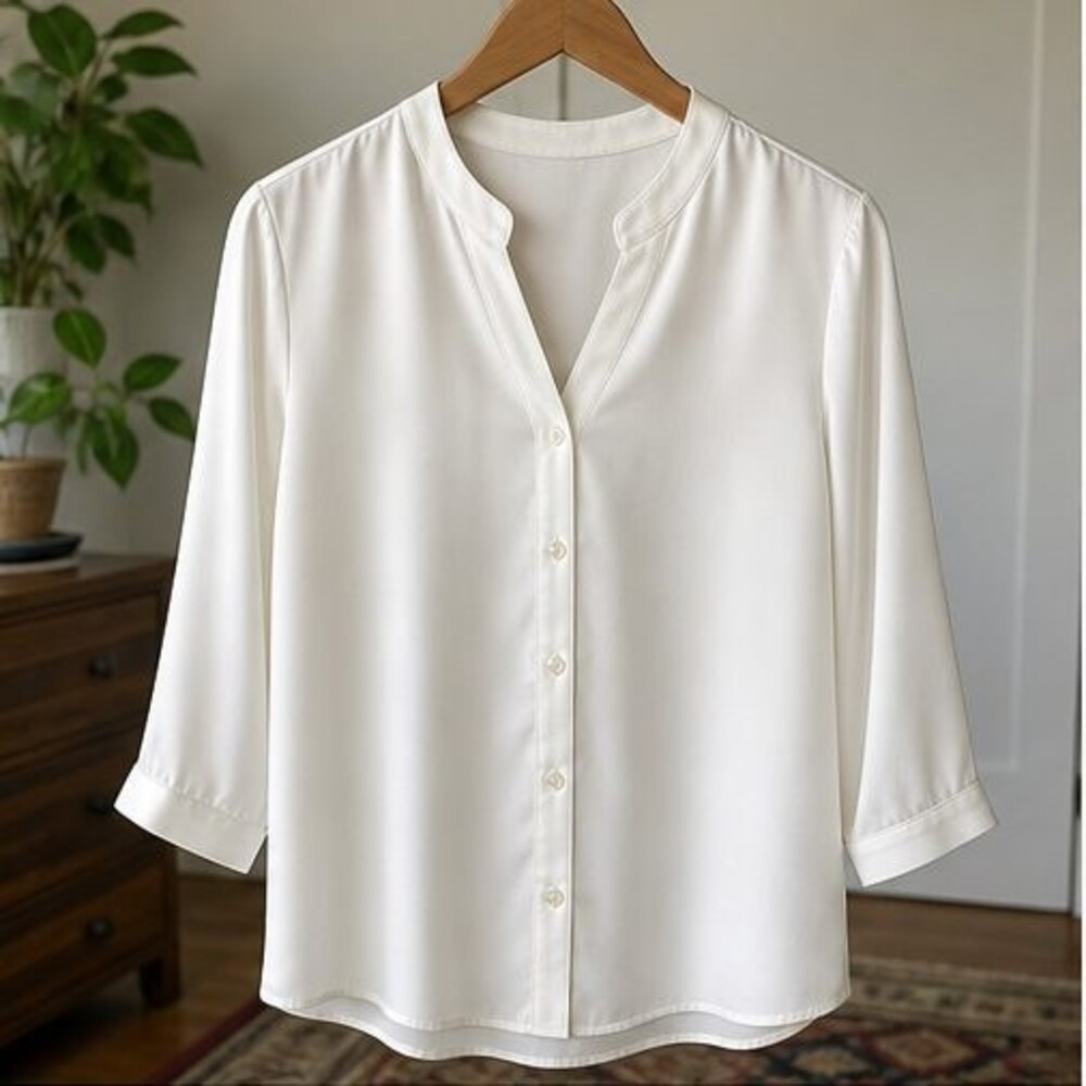 Ivory Tie Neck Blouse